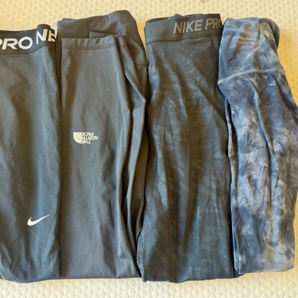 Black and Gray Leggings. Nike, The North Face, and Lululemon.